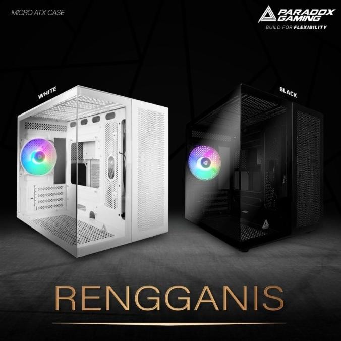 BEBAS ONGKIR - PARADOX GAMING RENGGANIS Micro ATX Tempered Glass Gaming PC Case