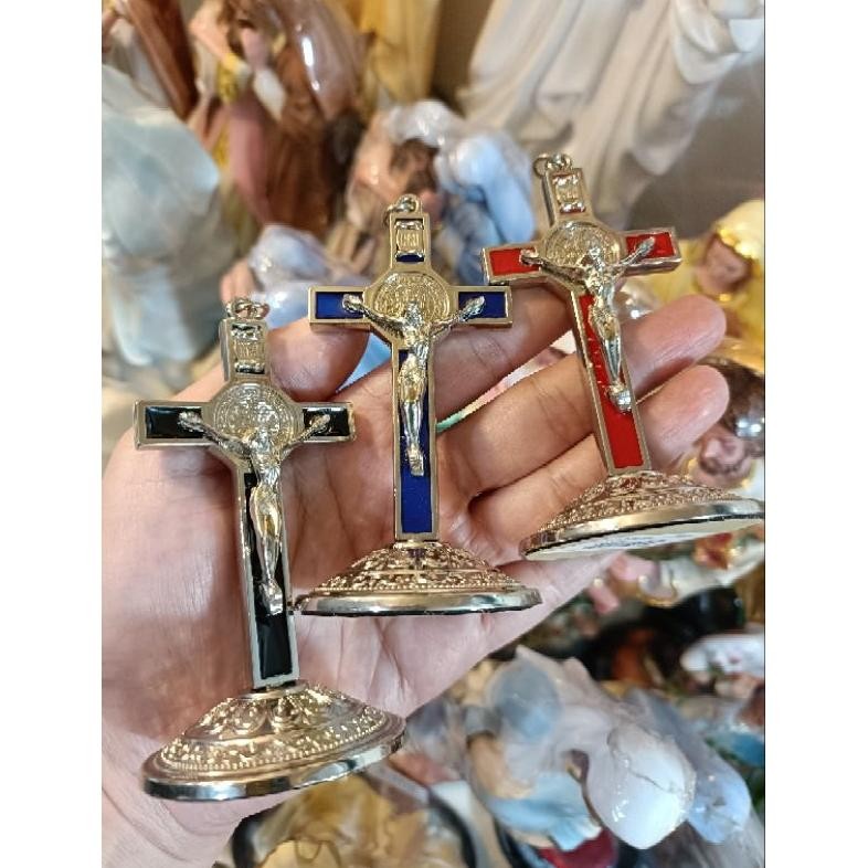 Asd-86 Salib Duduk Putar Benediktus 9Cm Ltm48 - Salib Duduk Benediktus - Salib Meja Benediktus - Sal