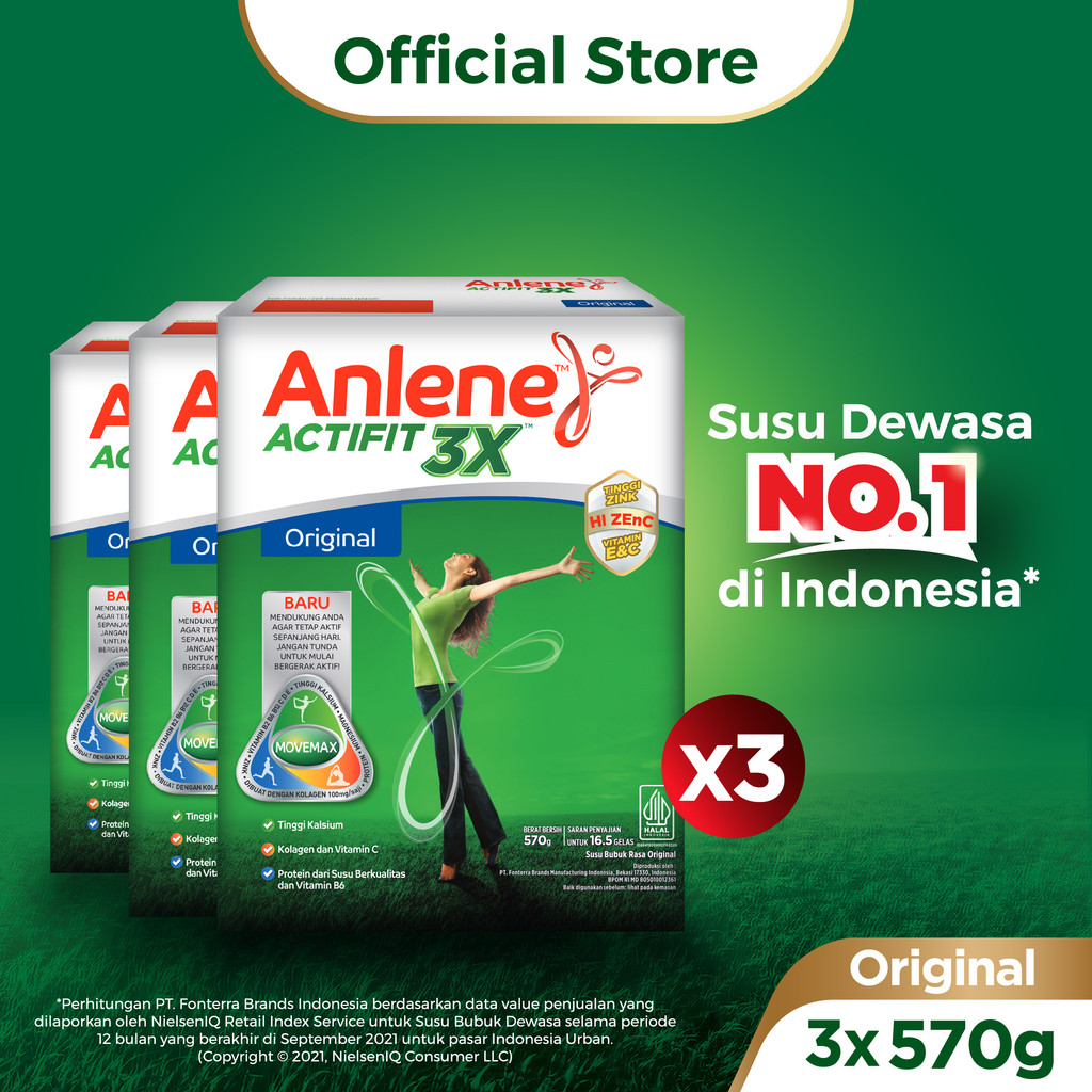 

Anlene Actifit 3X Susu Bubuk Original 3 x 570 gr