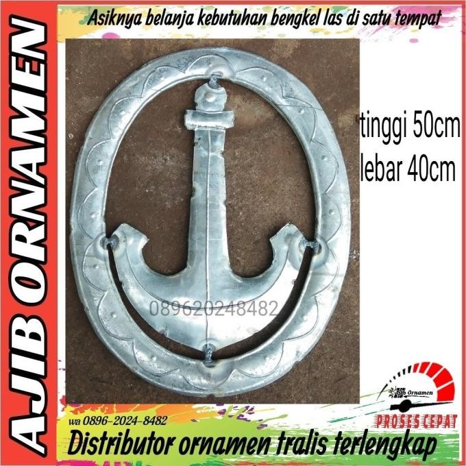 ornamen pagar tralis model jangkar BESAR