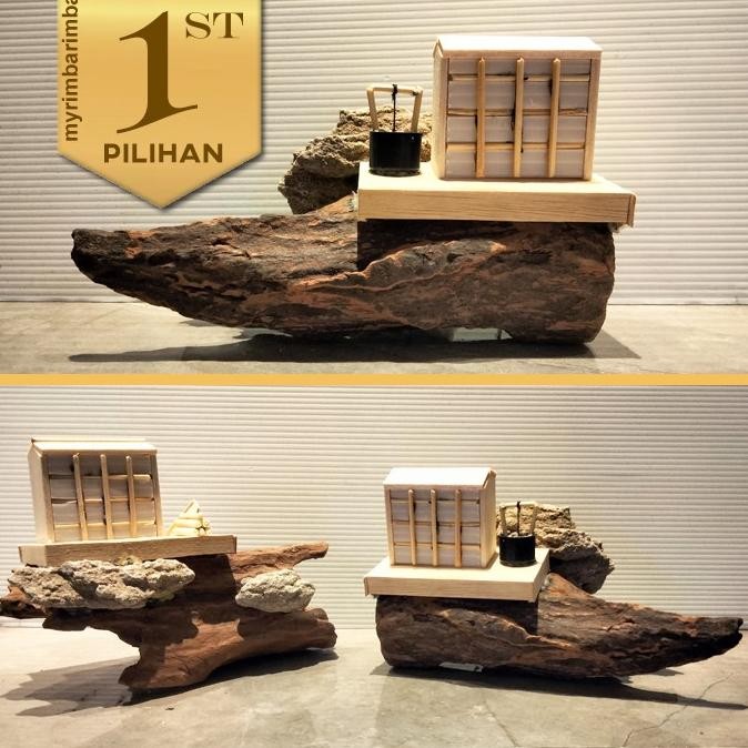 Hiasan Kayu + Rumah Jepang Hias Aquarium Ikan Hias Tanaman Aquascape