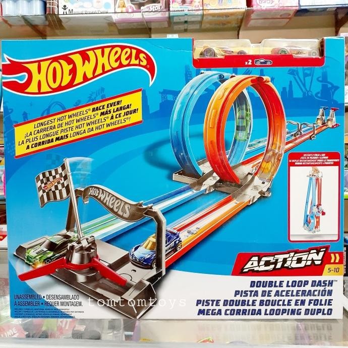 TERSEDIA Hot Wheels Double Loop Dash Track /Arena Jalan Hot Wheels/Hot Wheels