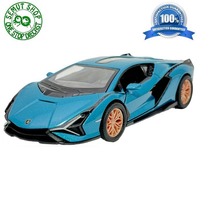 TERSEDIA Kinsmart Lamborghini Sian FKP 37 Miniatur Mobil Sport Lamborghini Sian