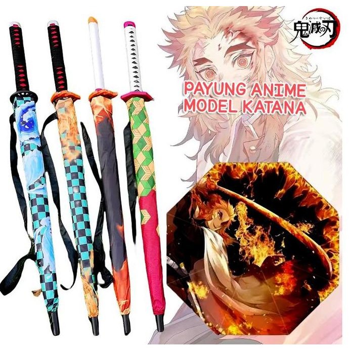 Terlaris Payung Uv Model Demon Slayer | Payung Tanjiro  | Payung Anime Demon Slayer | Payung  Ksesor