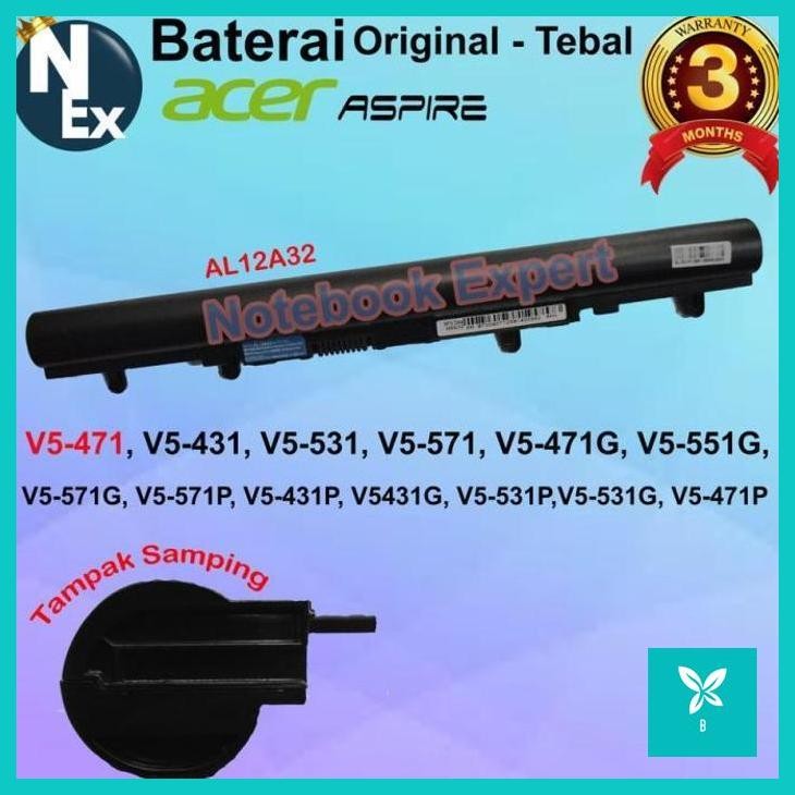 | AHN | Baterai Ori Laptop Acer Aspire E1-470, E1-470G, E1-472, E1-510 E1-522