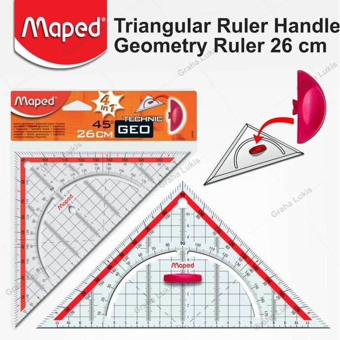 

siap kirim penggaris geometri maped - 26 cm - penggaris segitiga pegangan