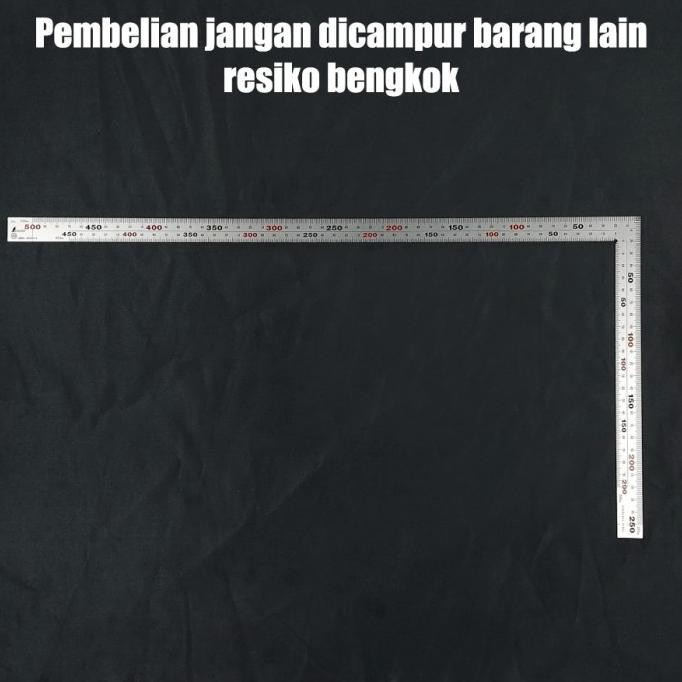 

siap kirim penggaris siku 50x25 cm shinwa stainless steel - 11481