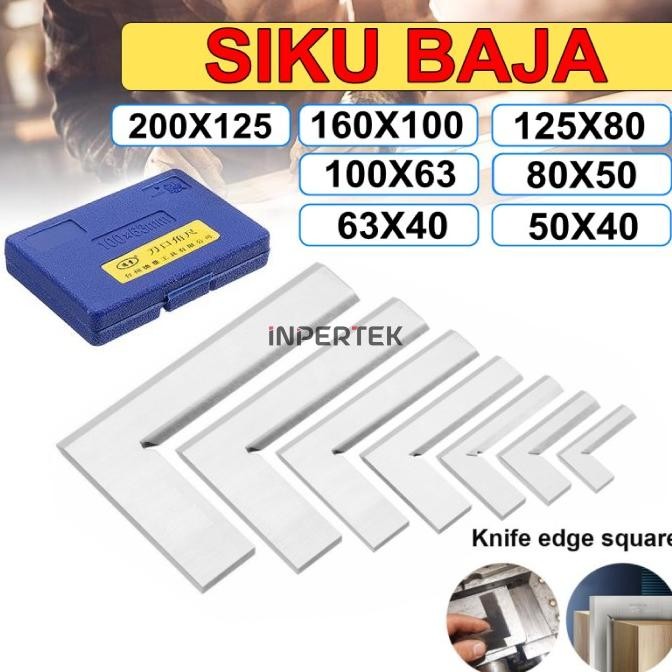 

siap kirim siku baja 100x63 penggaris besi 100 x 63 mm mistar knife edge square