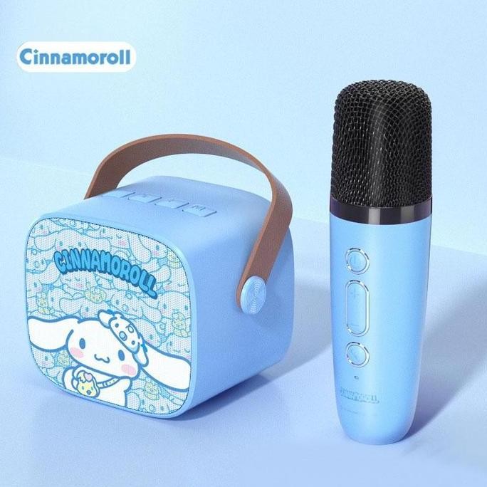 Kuromi Speaker mikrofon Bluetooth nirkabel mini speaker portabel Kuromi keluarga Sanrio baru mengatu