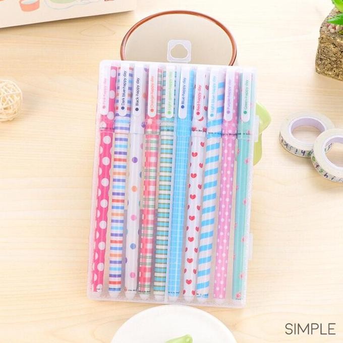 

Tersedia Happy Day Coloring Pen / 1 Set : 10 Pcs Pulpen Warna Pen Warna War