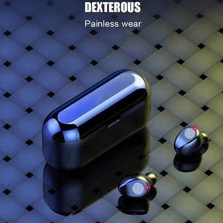 GS Headset Bluetooth tws f9 earphone wireless earbuds Full Bass Original mic telepon tws dengan Led 