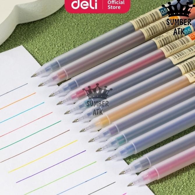 

Tersedia Deli Gel Pen / Pulpen Gel 0.5 Mm 12 Warna Penulisan Halus Eg119-12C