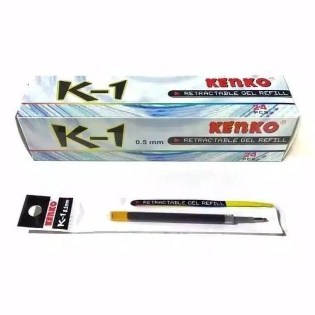 

Tersedia Refill Pulpen Kenko K1 0.5 /Tinta Gel Isi Ulang Pen K-1 / 24Buah