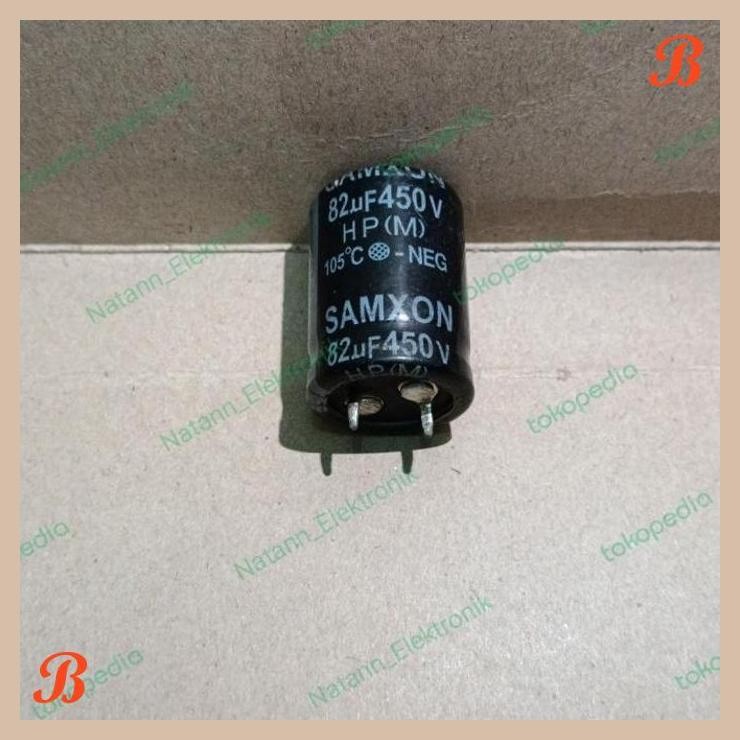 [MRD] 5606 KAPASITOR ELCO 82UF 82 UF 450V 450 VOLT 450VOLT SAMXON KAKI PAKU