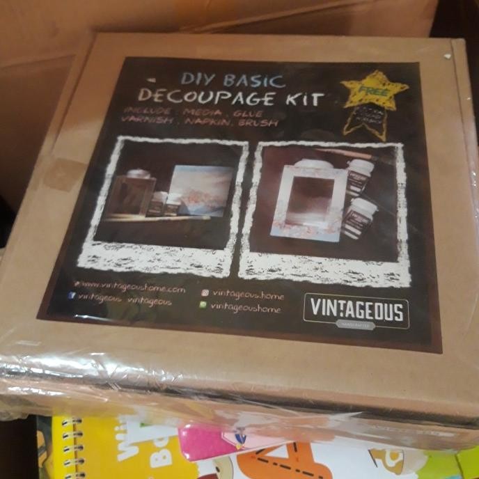 

BEBAS ONGKIR - paket boks diy basic decoupage kit import