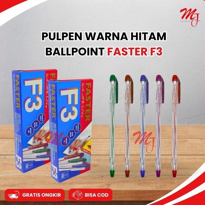

Tersedia 12 Pcs Ballpoint/Bulpen/Bolpen/Pulpen Faster Hitam F3 Untuk Alat Tulis - Stationery Pen