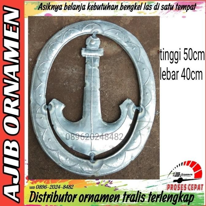 ornamen pagar tralis model jangkar BESAR