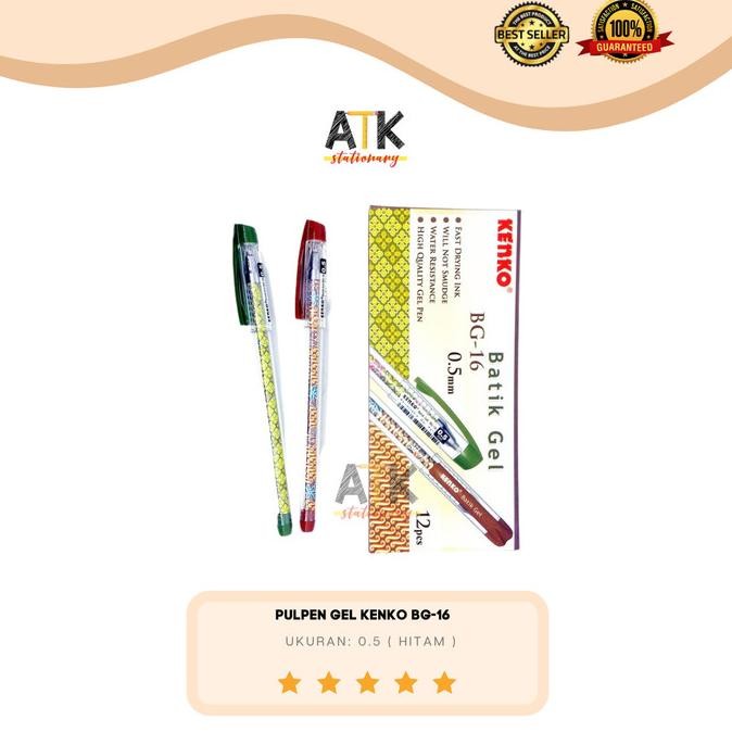 

Tersedia Pulpen Kenko Batik Gel Bg-16 Atk
