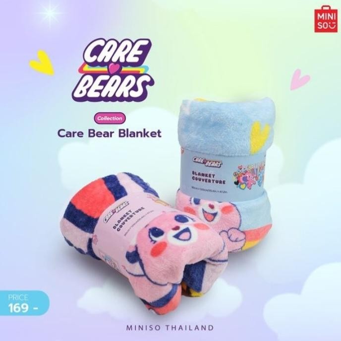Selimut Lembut Care Bears Lucu - Miniso Care Bears Printed Blanket