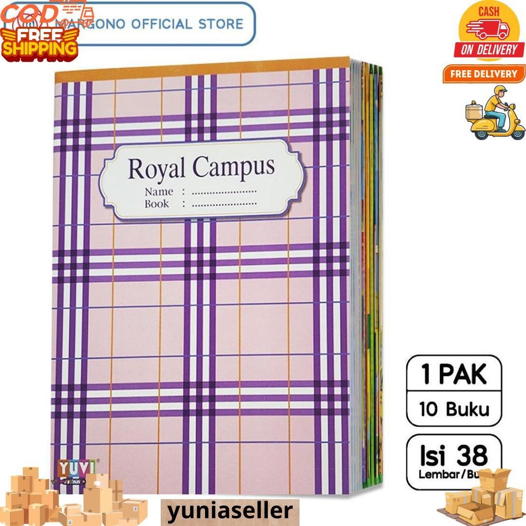 

My Book Yuvi Buku Tulis Royal Campus New Series 38 Lembar - 10 Buku D Cod