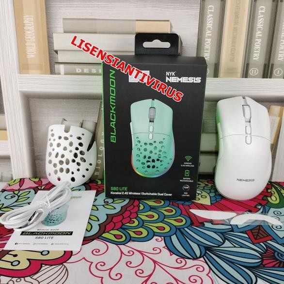 Mouse Gaming Wireless NYK Nemesis S80 Lite Blackmoon