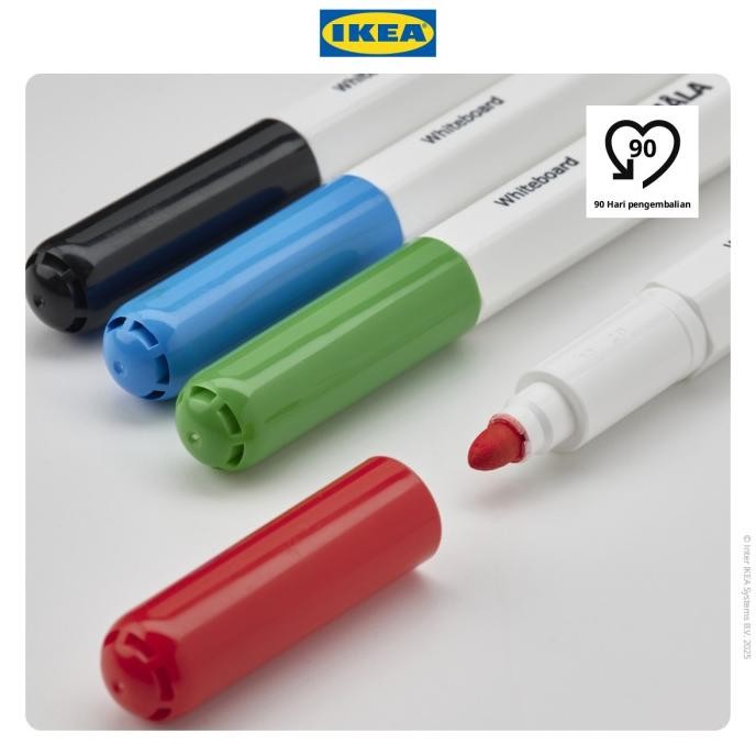 

IKEA MLA Spidol Papan Tulis Dengan Penghapus Isi 4pcs