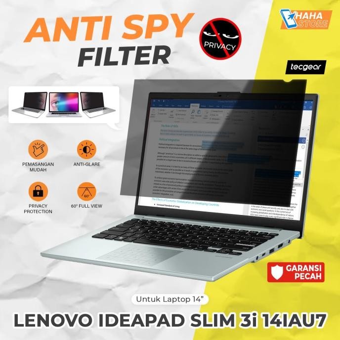 Lenovo Ideapad Slim 3I 14Iau7 Anti Spy Filter Screen Guard Privacy New Stok
