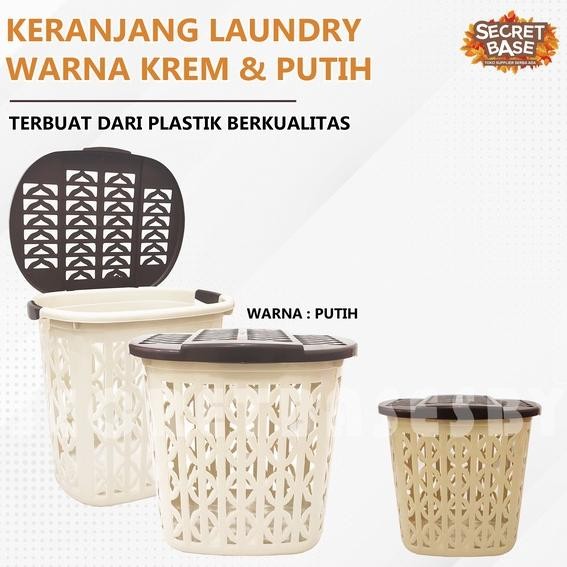 Keranjang Laundry - Keranjang Baju / Keranjang Pakaian Tutup Plastik Tinggi Serbaguna Stock