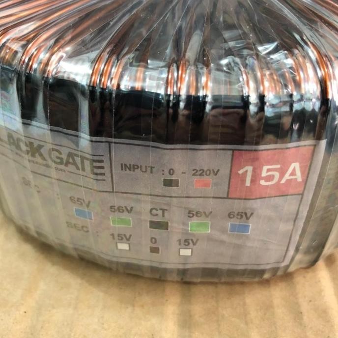 Trafo Toroidal Blackgate 15A-56V CT -Travo Toroid 15A-Travo Donut BELL