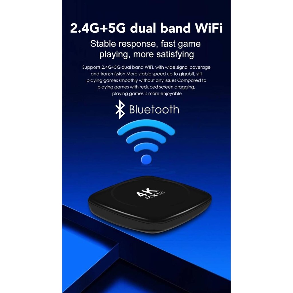 MX10 Box 4K Android TV Box Full Channel Siaran TV Lokal + Luar Negeri Wifi Bluetooth Smart TV Box Se