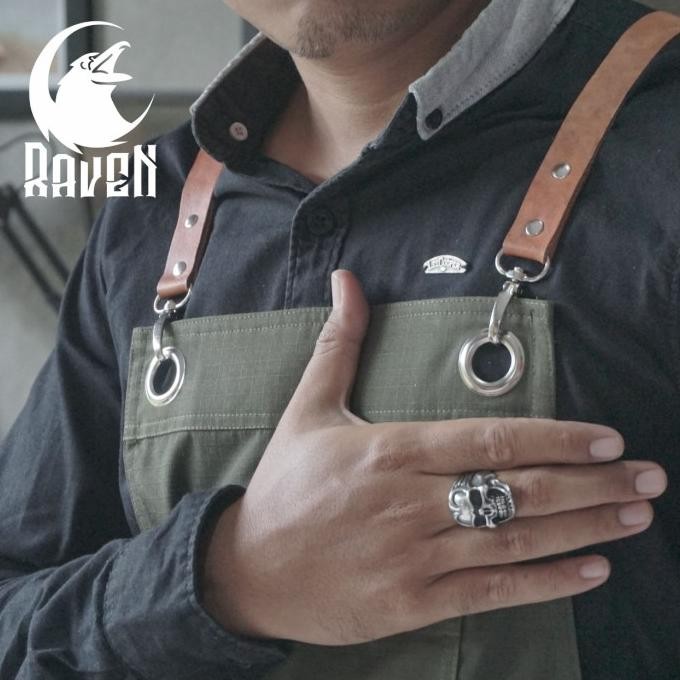 Apron Celemek Barista Handmade - strap x full kulit