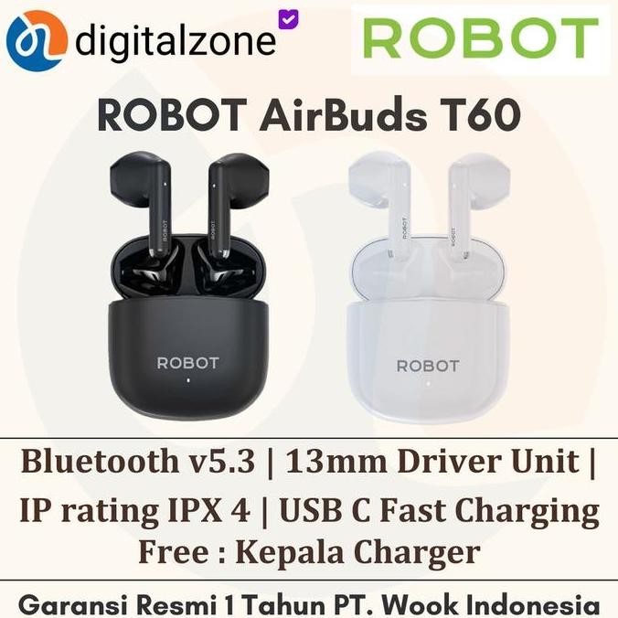 Original TWS ROBOT AirT60 Robot T60 Robot TWS T60 Garansi Resmi