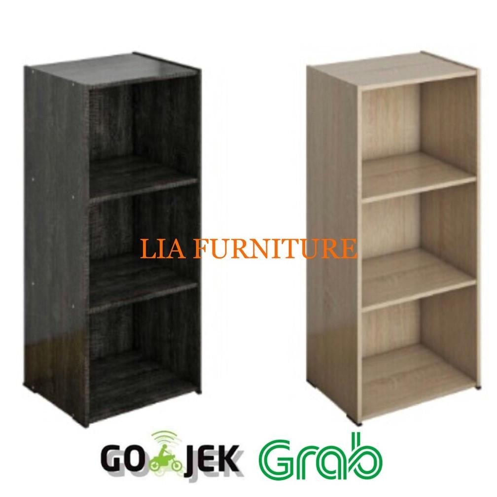 GOSEND || RAK SERBAGUNA / RAK BUKU 3 SUSUN KAYU PARTIKEL