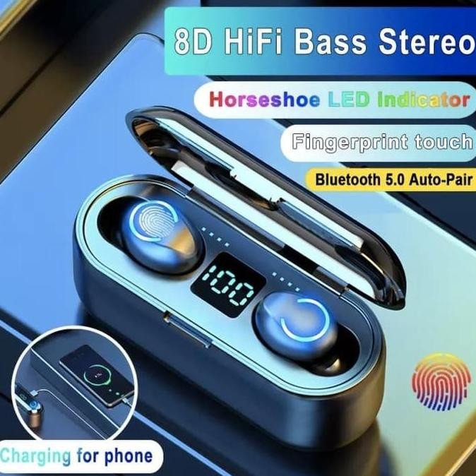 Original Headset Wireless TWS F9-8 Bluetooth Earphone Hifi Sound Quality