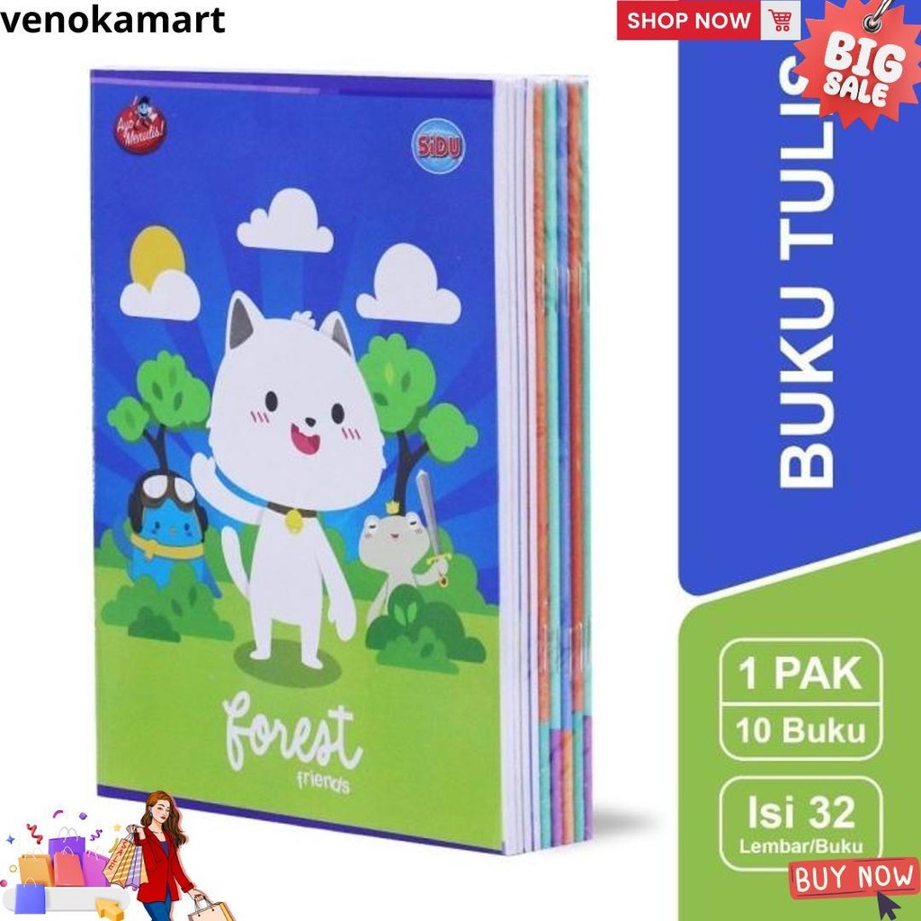 

(10Pc) Buku Tulis Sinar Dunia Sidu Isi 32 Lembarrr/Buku Tulis D Promo 4.4