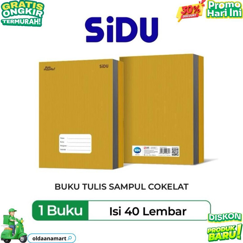 

10 Buku - Sidu Buku Tulis 40 Lembar Kraft Polos Sampul Coklat D Sale