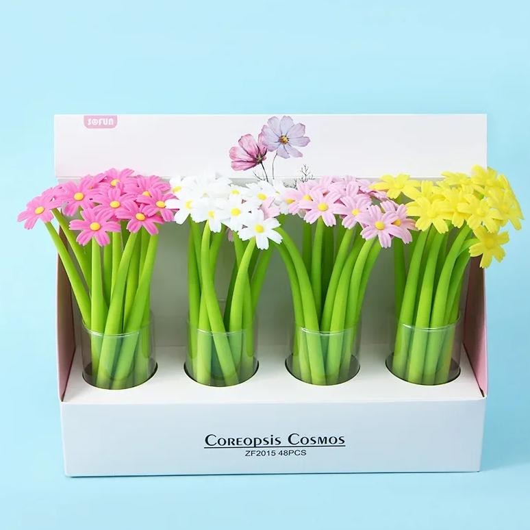 

48Pcs Colored Little Daisy Student Neutral Pen Simple And Lovely Writing Tool Office Writing Stationery Pen