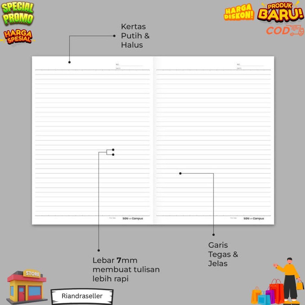 

Sidu Campus Buku Tulis 36 Lembar - 5 Buku D Sale