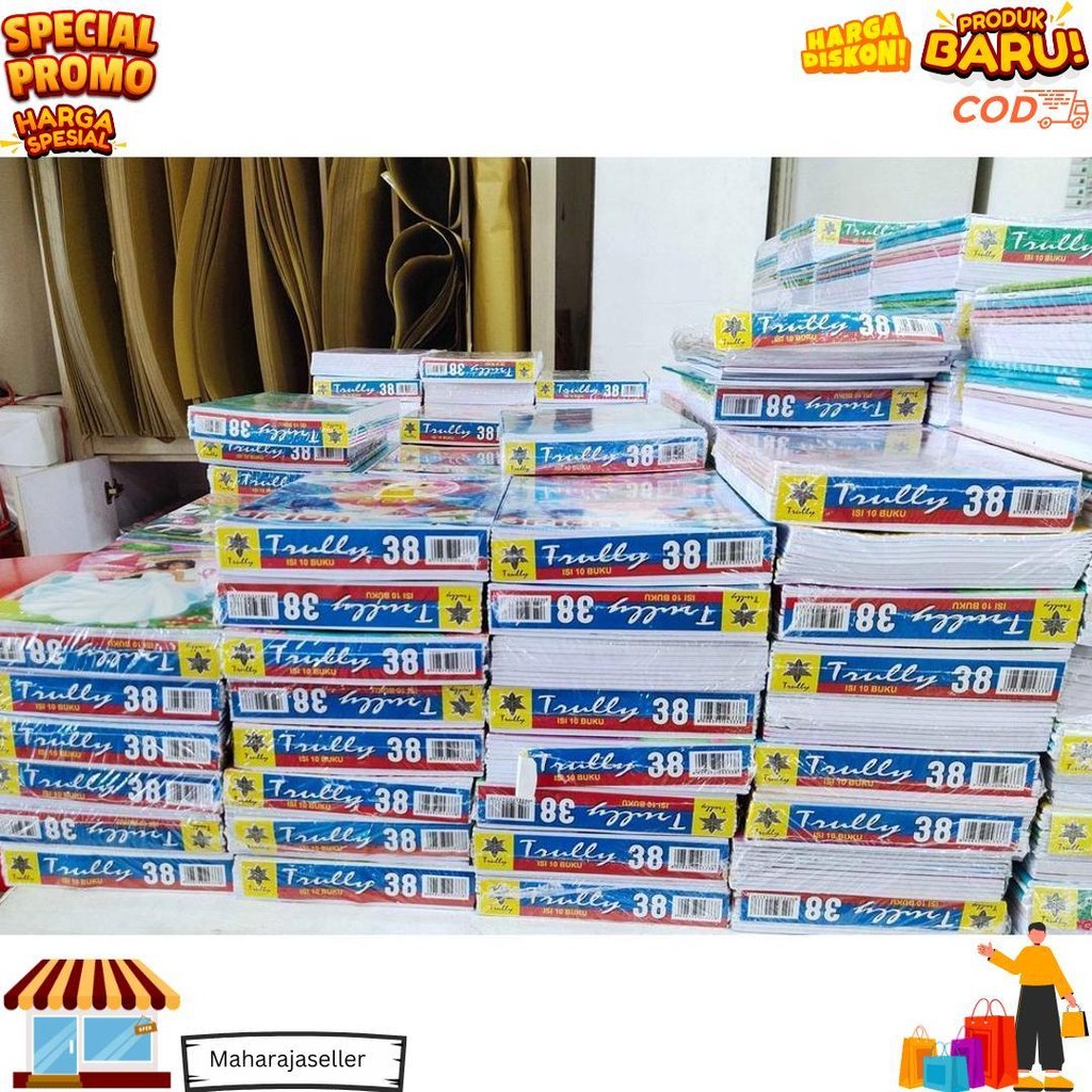 

(Pak) Buku Tulis Trully 38 Lembar + Bonus / Buku Tulis Isi 38 Lembar Trully / Buku Tulis Murah D Promo 4.4