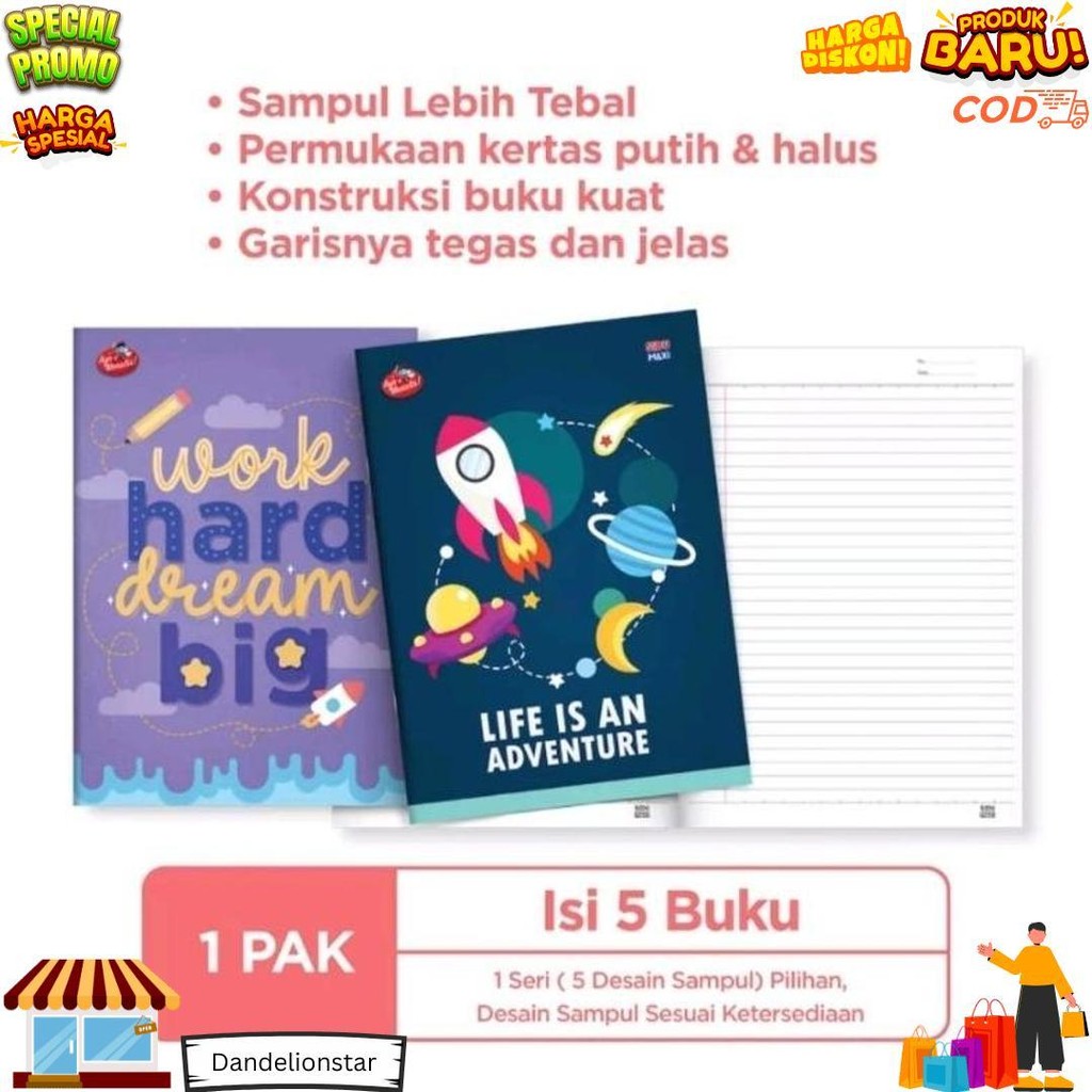 

Buku Tulis Boxy Sidu Maxi ( 1 Pack / 5 Buku) D Gratis Ongkir