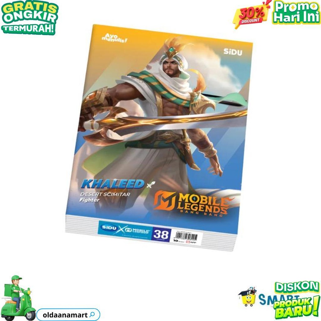 

(1 Pak) Sidu Buku Tulis Eb 38 Mobile Legend 1 Pak Isi 10 Buku / Buku Tulis Sidu Isi 38 Lembar 1 Pak D Cod