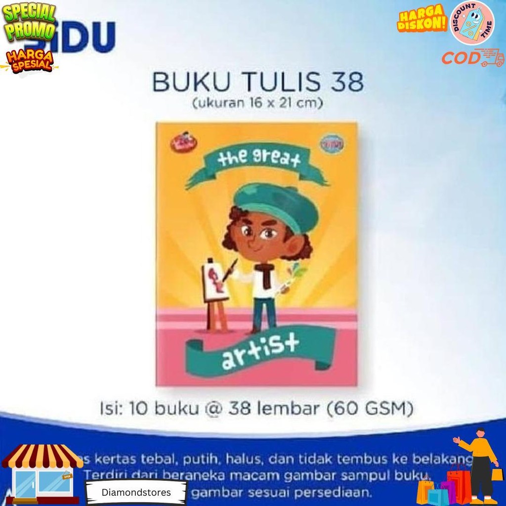 

(Fs) Tbmo Buku Tulis Sidu Eb 38 Lbr / Buku Tulis Sinar Dunia 38 Lembar 1 Pack Isi 10Pcs D Promo 4.4