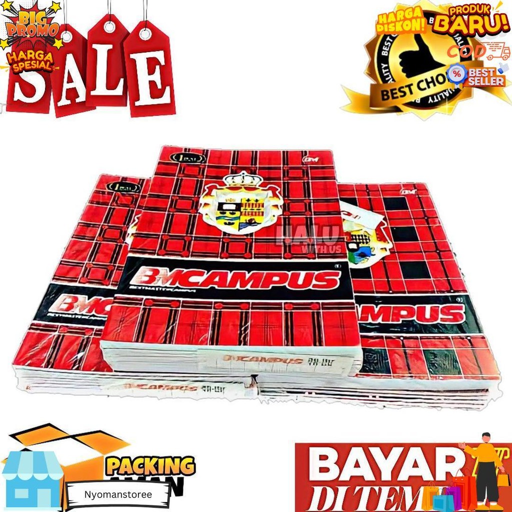 

(Bisa Cod) Promo 10 Pcs Buku Tulis Bm Campus 36 Lembar Ukuran Boxy / Buku Harian / Buku Catatan / Tersedia Per 5 10 D Sale