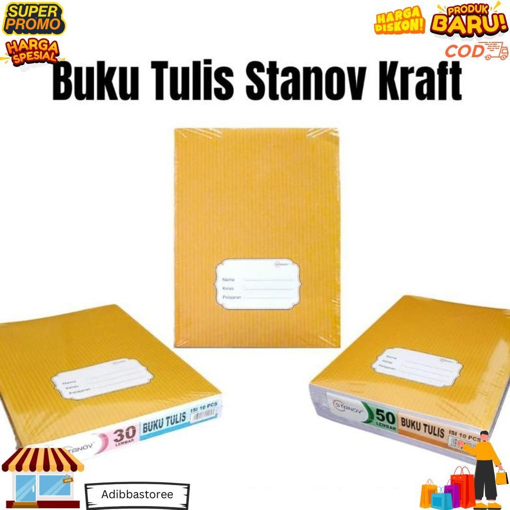 

Buku Tulis Kwarto Stanov 30Lembar Kraft / Coklat (10Pc) D Promo 4.4