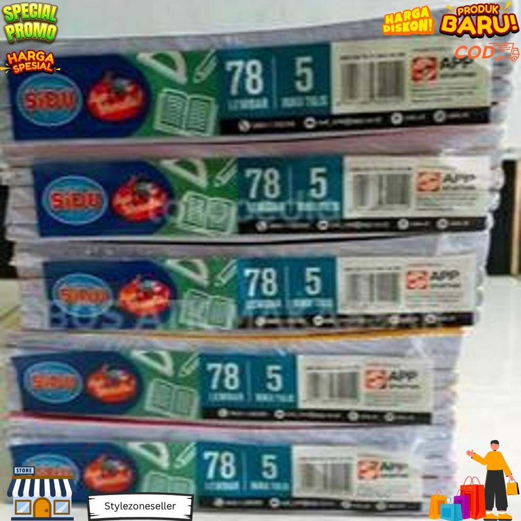 

(1Pak) Sidu Buku Tulis 78 1 Pak Isi 5 Buku / Buku Tulis Sidu 78 Lembar 1 Pak D Termurah