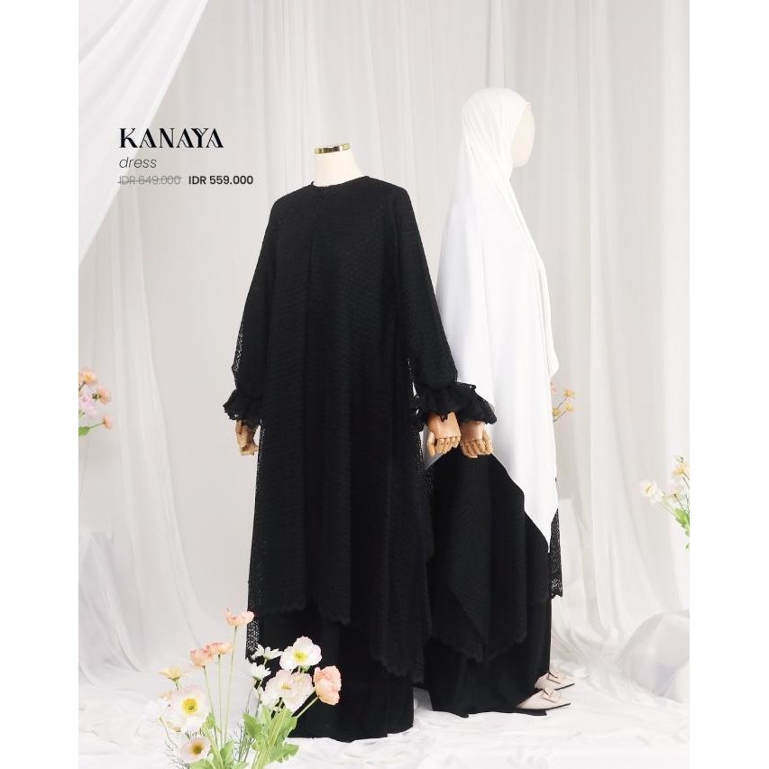 Baru Nusseyba Kanaya Dress Bahan Brokat Series Raya Collection Gamis Wanita Muslimah