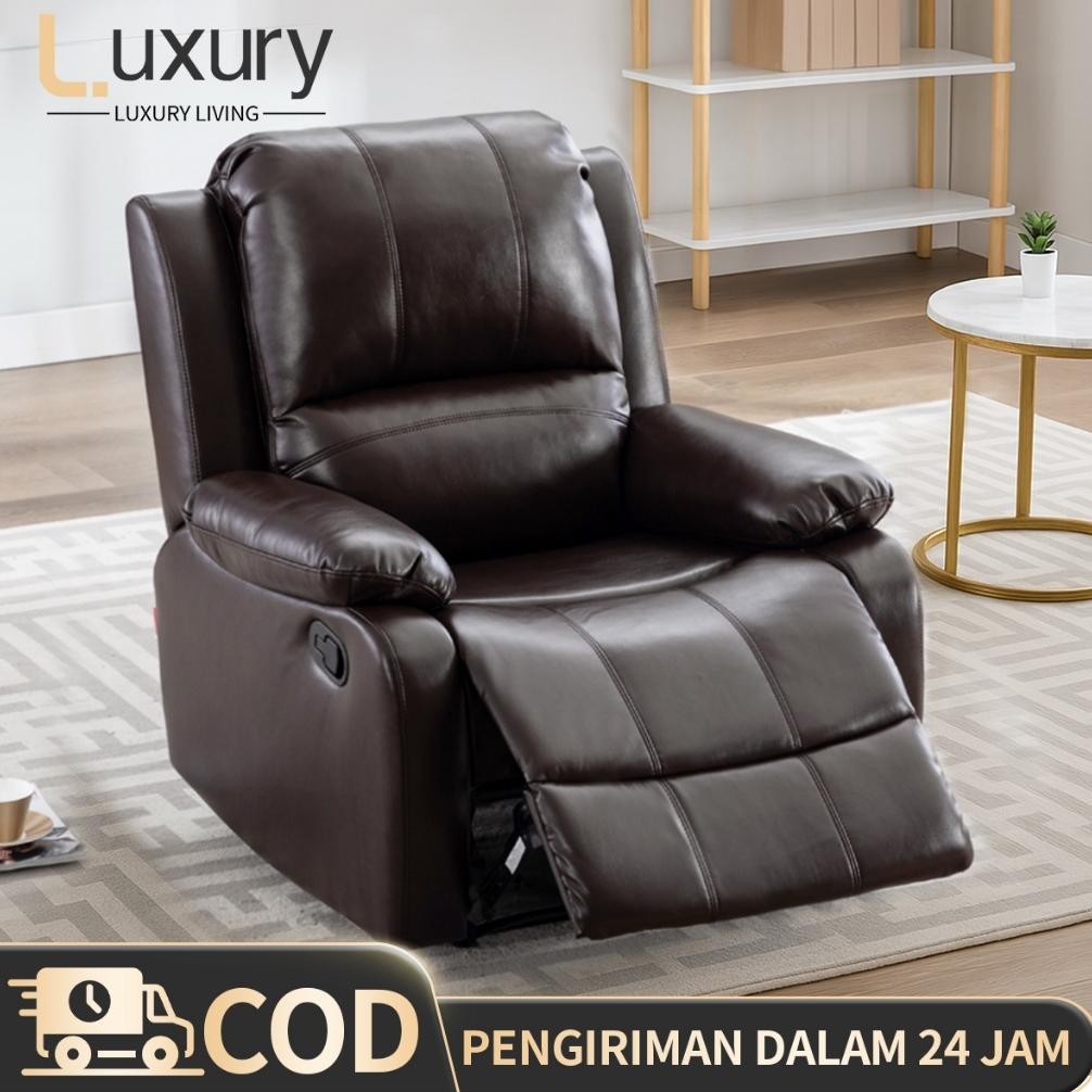 LL Multifungsi Sofa Bed Recliner Sofa 1 Seat Leather SofaBed Kursi Sofa