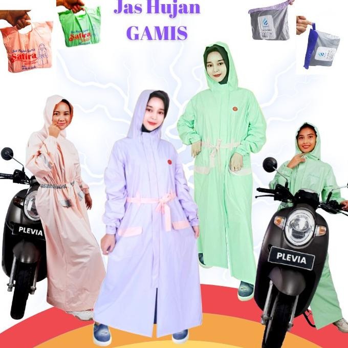 Jas Hujan Gamis Mantel Mantol Jas Hujan Wanita Hijab Muslimah Syari Stok Terbatas