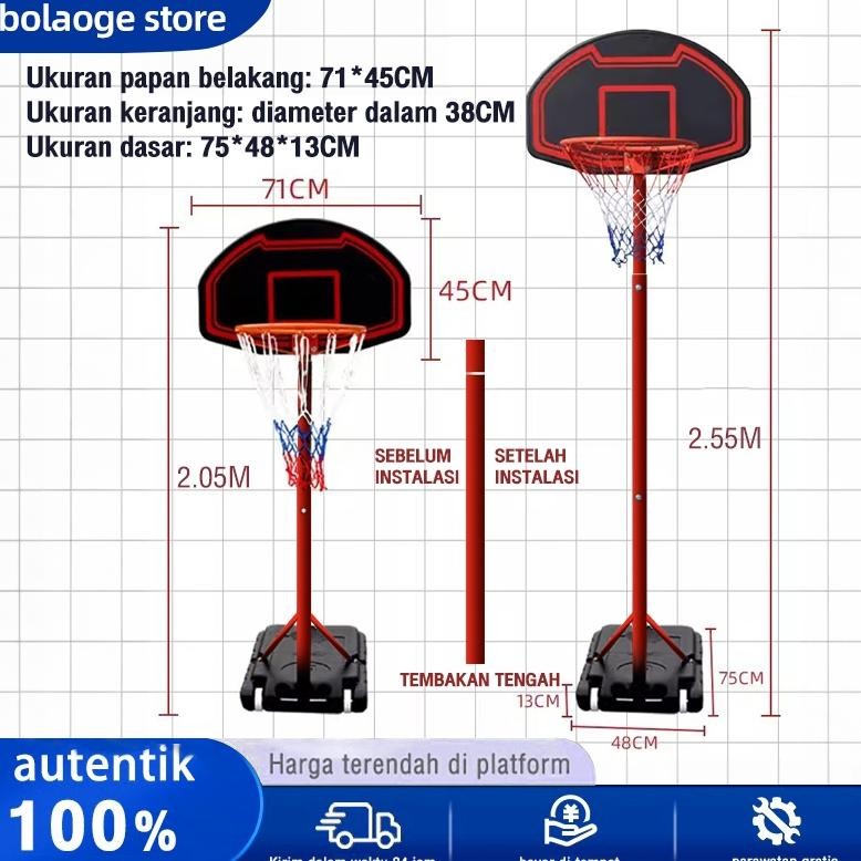Penawaran panas)Ring Basket Adjustable/set ring dan tiang basket/Portable Ring Basket anak/Ring Bask