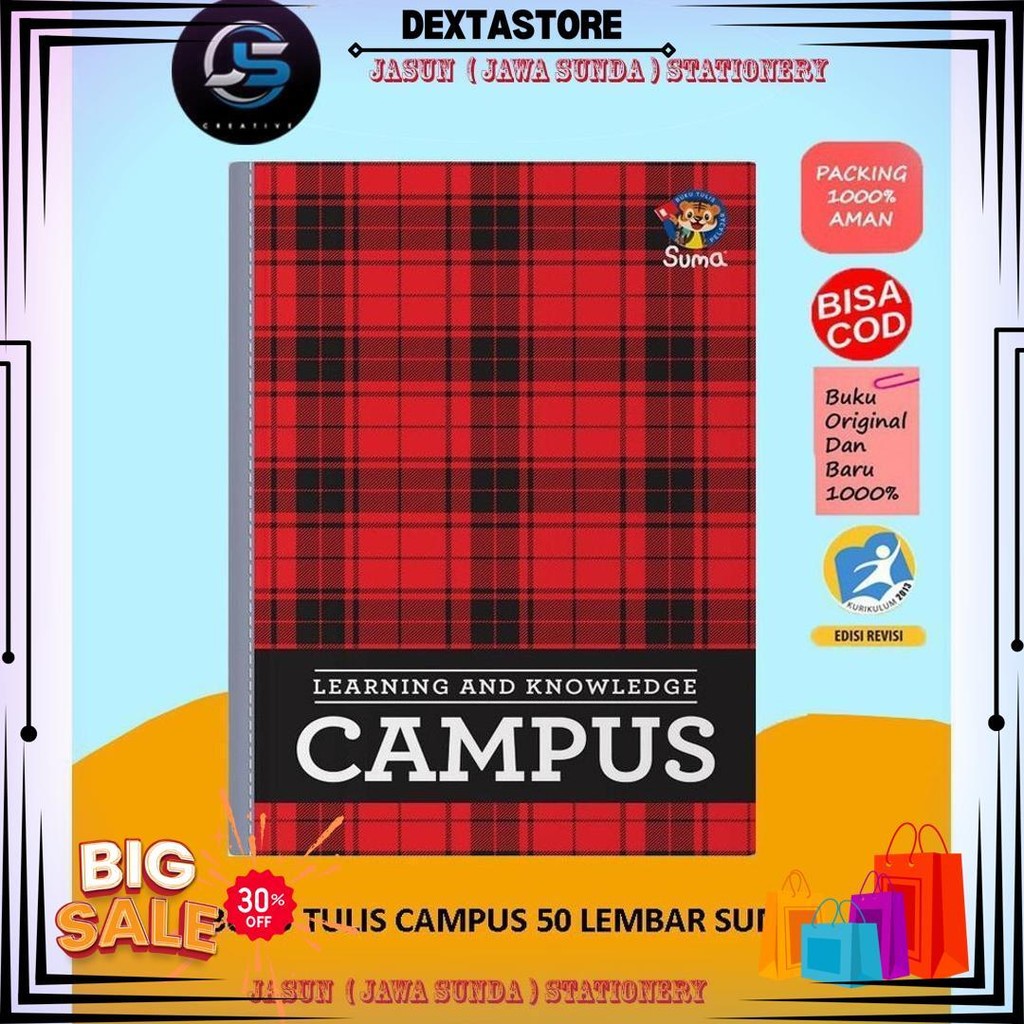 

Buku Campus Buku Tulis Isi 50 Lembar + Free 1Pcs Pulpen/Pensil D Termurah